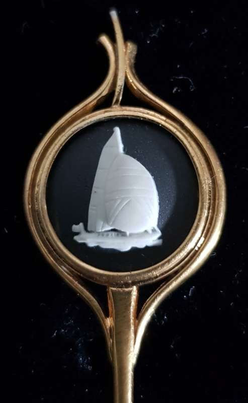 Vintage Wedgwood Jasperware Gold Plated Spoon