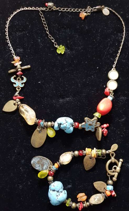 Miglio Set Bracelet & Necklace with Natural Stones