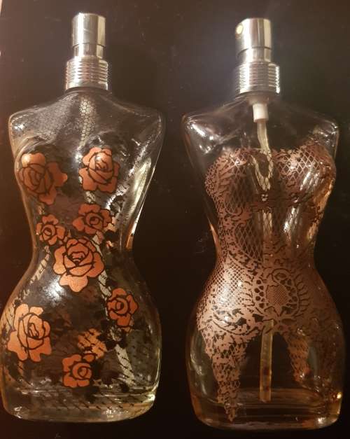 Set of 4 Collectable Jean Paul Gaultier Empty Glass Perfume Bottles
