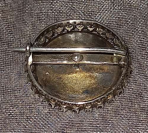 Antique Miniature Lady Portrait Brooch set with Genuine Seed Pearls and Garnets
