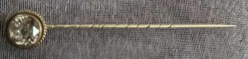 Vintage Gold Tone Hat Pin with Crystal