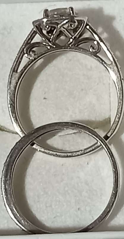 Chete Sterling Silver 925 Halo Wedding Set with Cubic Zirconia Stones