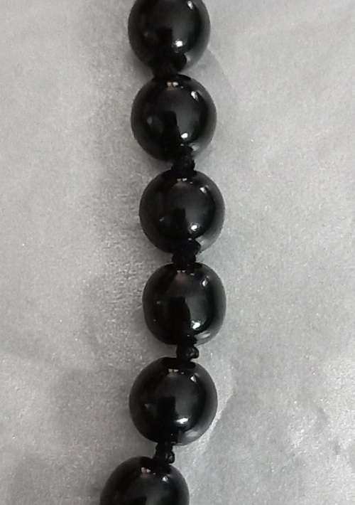 Vintage Black Onyx Bead Choker Necklace