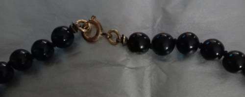 Vintage Black Onyx Bead Choker Necklace