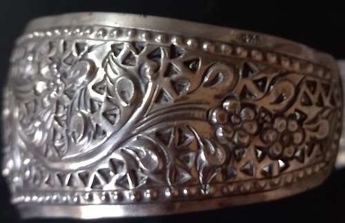 Vintage Sterling Silver Wide Cuff Bangle