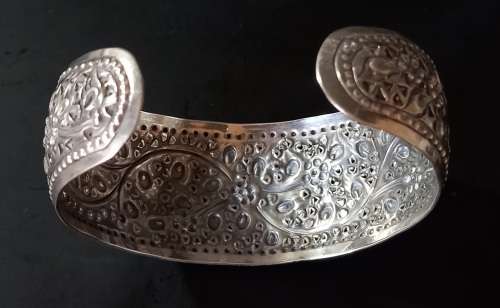 Vintage Sterling Silver Wide Cuff Bangle