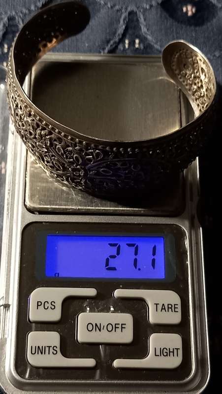 Vintage Sterling Silver Wide Cuff Bangle