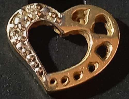 9ct Yellow and White Gold Dainty Heart Studs with Diamond Chip