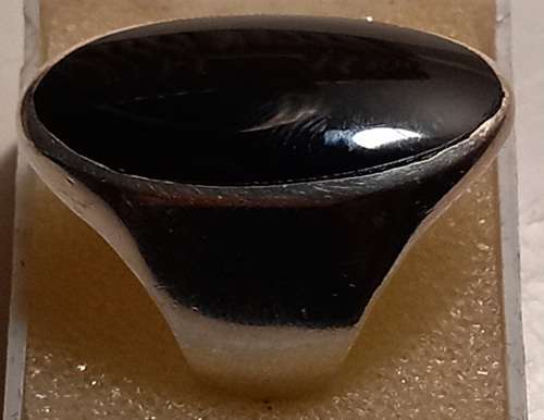 Sterling Silver Chunky Ring with Onyx