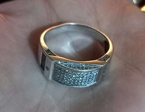 Sterling Silver 925 Men's Cubic Zirconia Ring