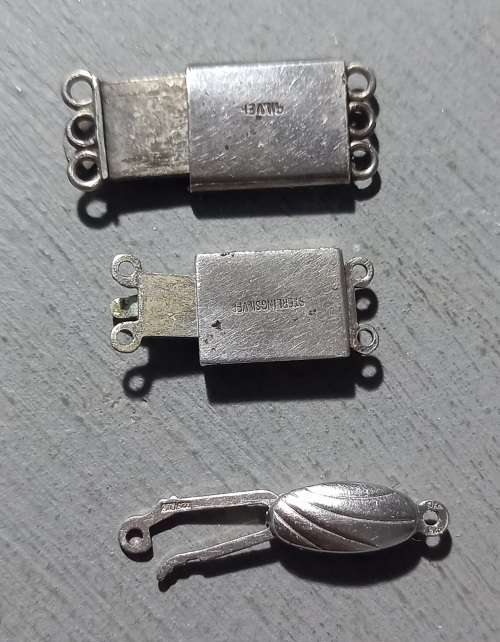 Vintage Sterling Silver Clasps x 3