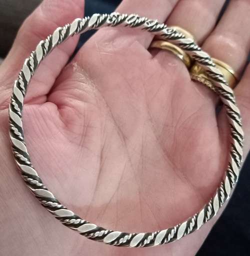 Vintage Georg Jensen 925 Silver Twist Rope Bangle