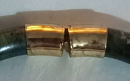 Vintage Spinach Green Jadeite Jade Hinged Gold Plated Bangle