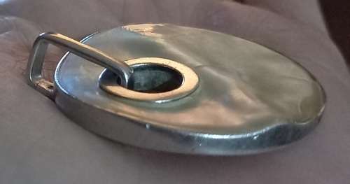 Vintage Lovely Large Sterling Silver and Mother of Pearl Unique Pendant