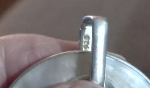 Vintage Lovely Large Sterling Silver and Mother of Pearl Unique Pendant