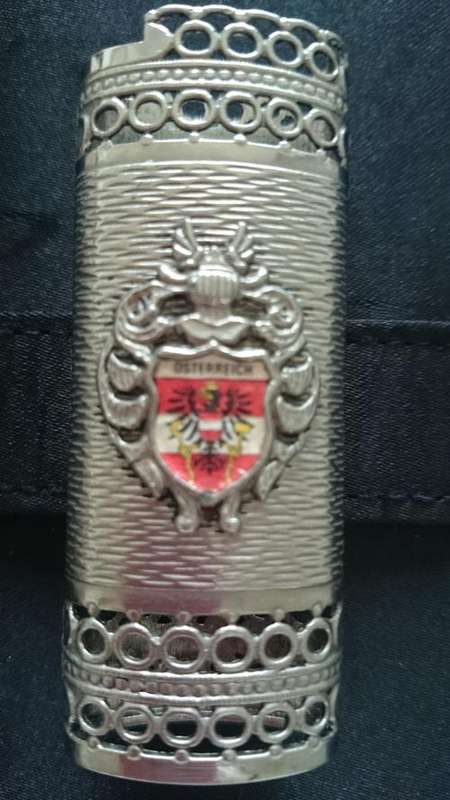 Silver Tone Lighter Case Osterreich Made in Germany Ges Gesch