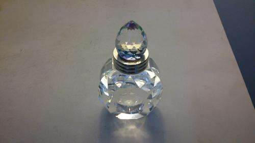 Cut Glass Paperweight shaped like Perfume Bottle
