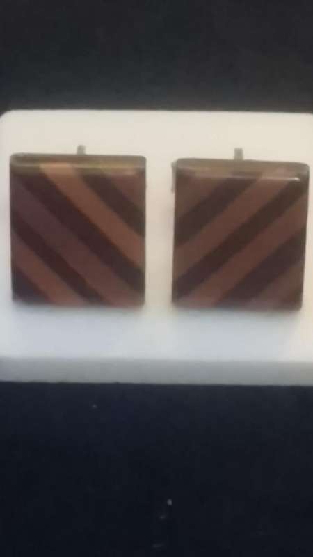 Vintage Two-Tone Wooden Cufflinks