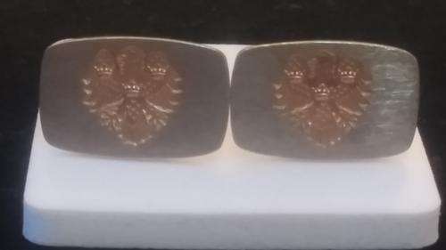 Vintage Gold and Silver Tone Cuff Links with Eagle (Phoenix) Engraved