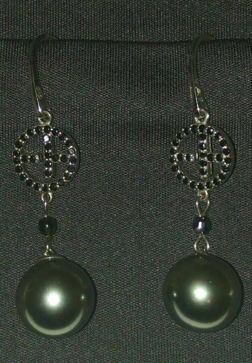 Armani Emporio Swarovski Sterling Silver and Freshwater Pearl Earrings