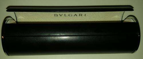 Bvlgari Black Round Tube Sunglasses Eyeglass Case