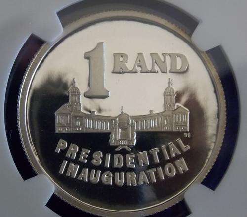 1994 INAUGURATION MANDELA SILVER R1 NGC GRADED PF 69 ULTRA CAMEO **2nd HIGHEST GRADE***STUNNING!!