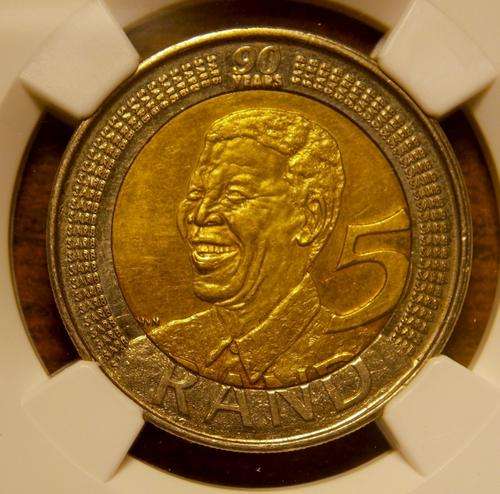 LIMITED EDITION - 2008 Nelson Mandela 90th Birthday R5 coin ** MS61**NGC Graded