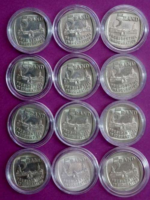 1994 INAUGURATION R5 in Capsules to Preserve these 20 year old Coins