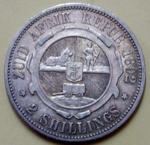 South Africa 1892 Silver ZAR 2 Shilling