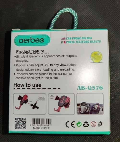 Aerbes AB-Q576 Car Phone Holder - BLACK