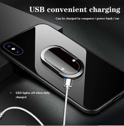 Mobile Phone Ring Bracket Sigarette Lighter - Black