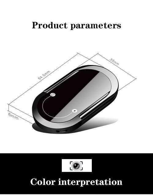 Mobile Phone Ring Bracket Sigarette Lighter - Black