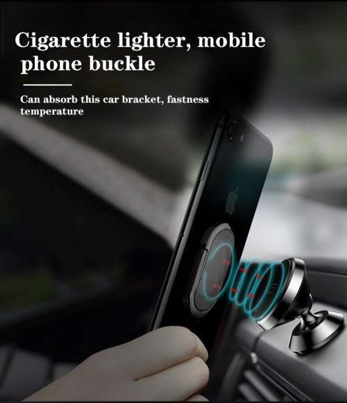 Mobile Phone Ring Bracket Sigarette Lighter - Black