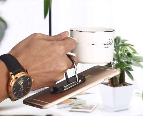 Mobile Phone Ring Bracket Sigarette Lighter - Black