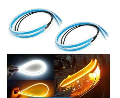 Aerbes AB-Q616 Soft Article Car Turn Signal LED Light Strips 600mm - White and Yellow