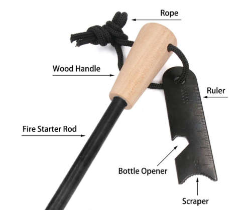 Flint & Steel Emergency Set 4 in 1 - Black