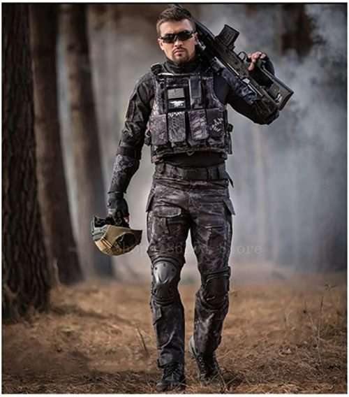 # 7 Black Camo Snake Skin Uniform Set - PYTHON / XLARGE