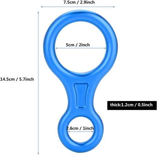 8-Ring Rock Climbing Rope 35KN - BLUE