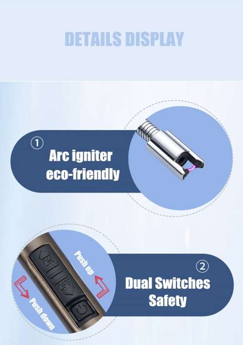 360 Rotation Arc BBQ Lighter - Black