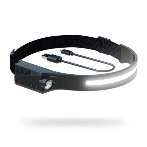 1200mAh USB Rechargeable 550LM COB LED Induction Riding Headlamp Hunting Flashlight Work Light 3Mode