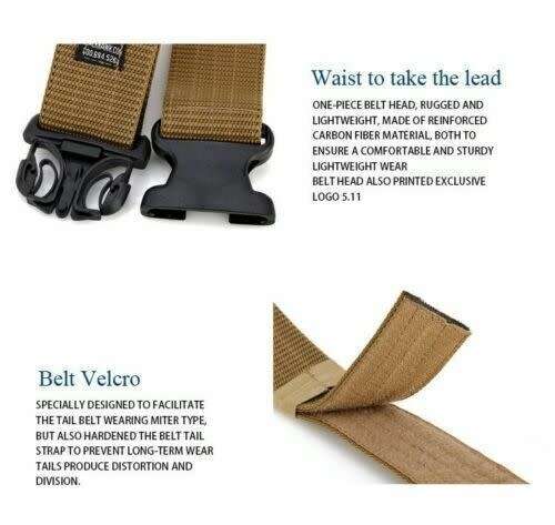 Tactical Nylon Adjustable Belt Military Buckle Gun Belt Quick Release Army Belts -KHAKI