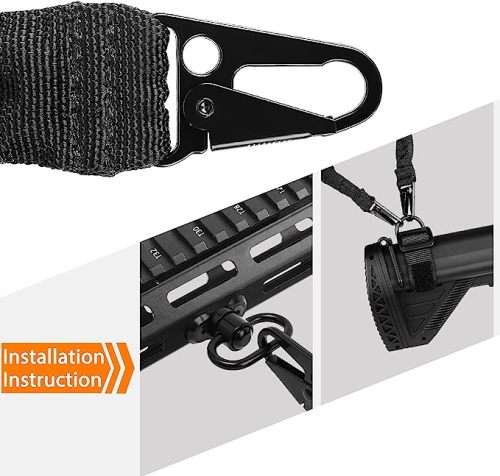 Two point Rifle Tactical Gun Sling Shoulder  Belt Strap (BLACK)