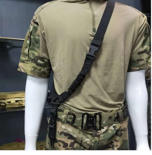 Single Point Rifle Rope Military Sling Shoulder Strap Adjustable -BLACK