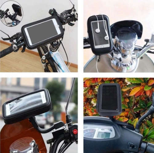 6.3` Waterproof Motorcycle Bike Phone Mount Holder for Handlebar Full Protection Touchable Screen