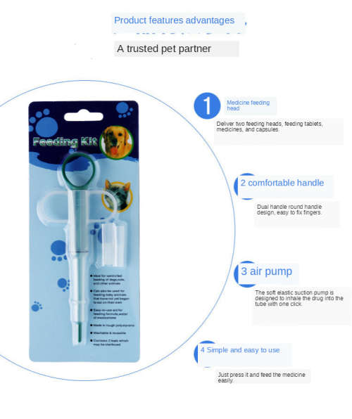 Pet Pill Shooter - Tablet Syringe Pusher Soft Tip Pet Food & Medicine Feeder - GREEN