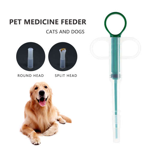 Pet Pill Shooter - Tablet Syringe Pusher Soft Tip Pet Food & Medicine Feeder - GREEN