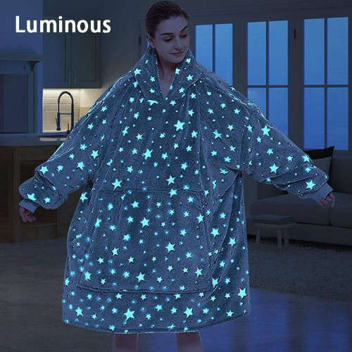Glow In The Dark Hoodie Blanket  - STARS