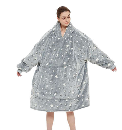 Glow In The Dark Hoodie Blanket  - STARS