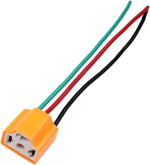 H4 Car Female Ceramic Headlight Extension Connector Plug Light Wire Socket