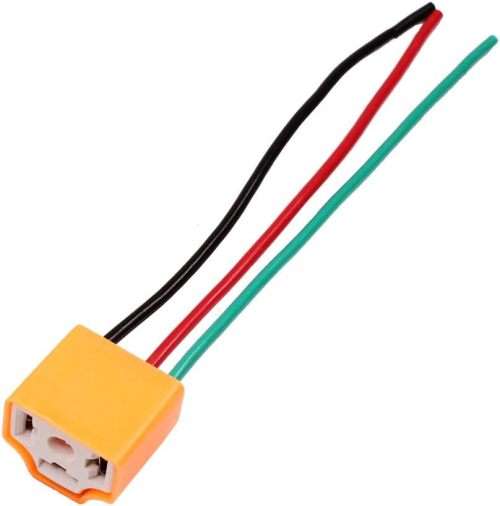 H4 Car Female Ceramic Headlight Extension Connector Plug Light Wire Socket
